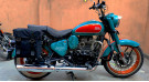 For Royal Enfield Goan Classic 350 Military Pannier Bags Black Color and Mounting - SPAREZO For Royal Enfield Goan Classic 350 Military Pannier Bags Black Color and Mounting - SPAREZO